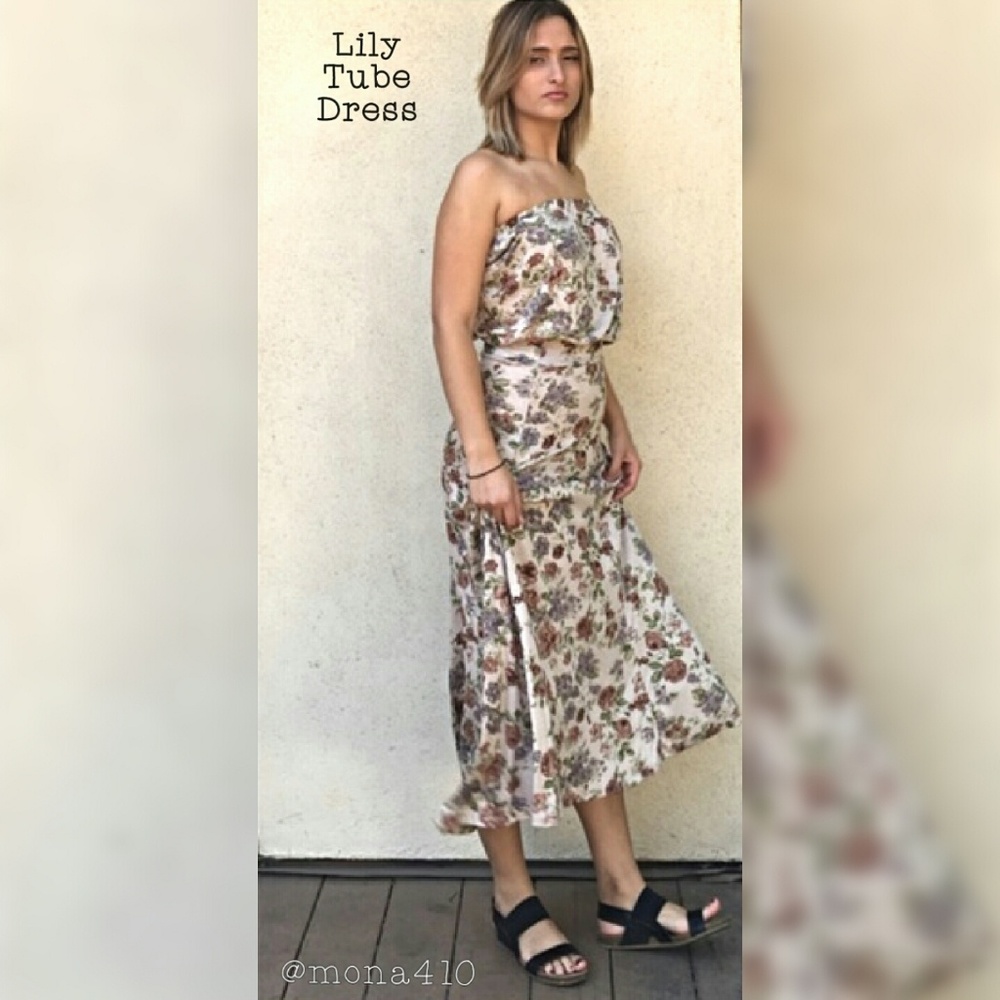 *Host Pick* Floral Lily Tube Dress - Picture 4 of 4